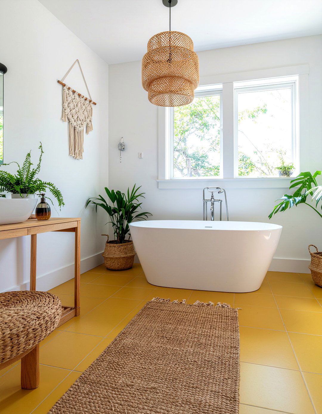 Bohemian Mustard Yellow Bathroom - 30 mustard bathroom ideas