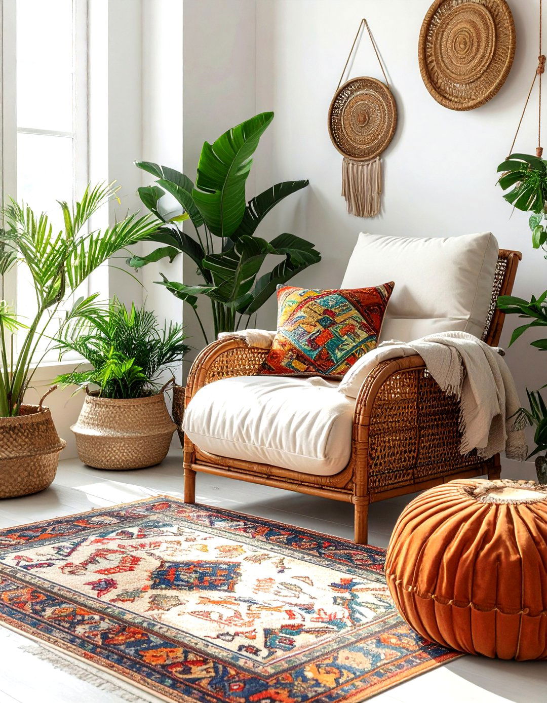 Bohemian Natural Fiber Recliner - 30 living room recliner ideas