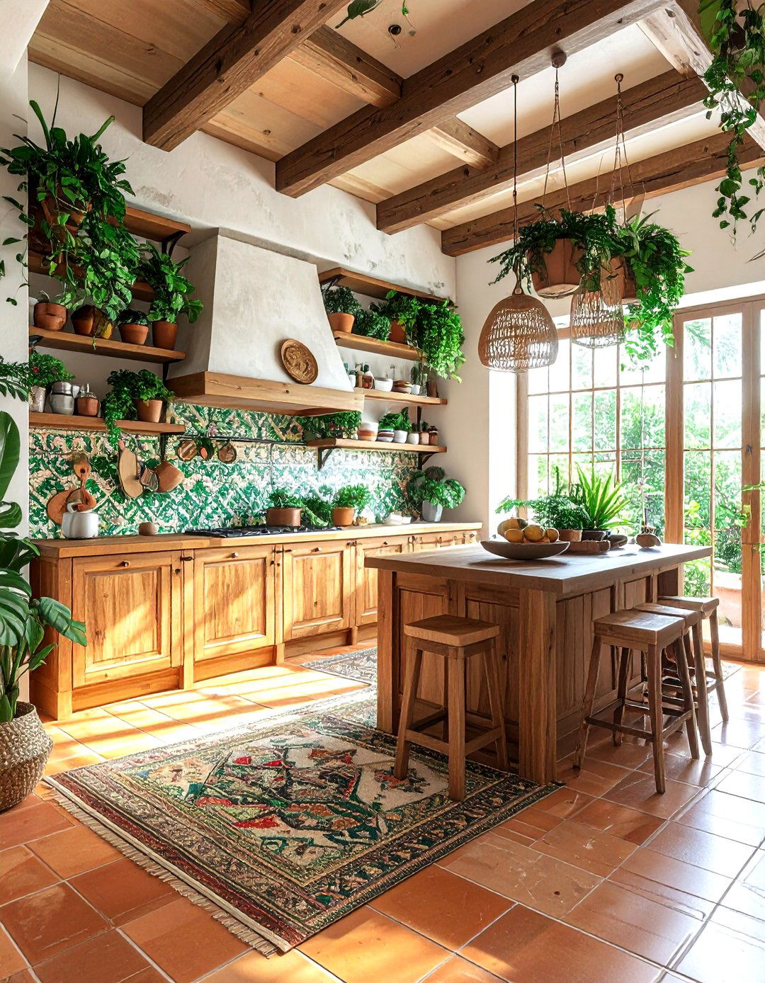 Bohemian Open Kitchen Plants - 30 open concept kitchen ideas