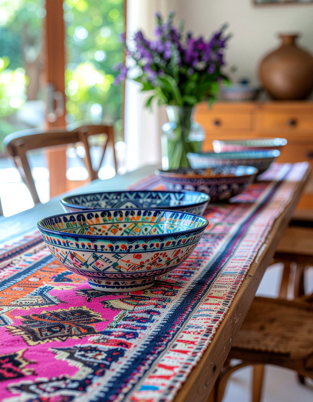 Bohemian Patterned Bowls - 30 dinnerware dining room ideas