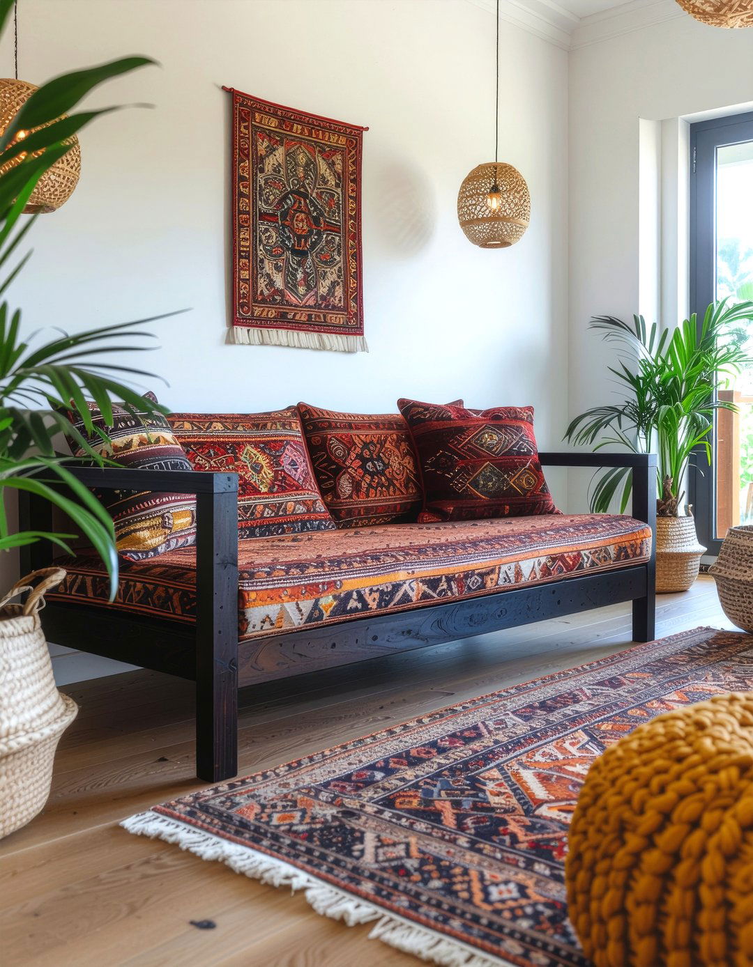 Bohemian Patterned Sofa - 30 living room upholstered sofa ideas