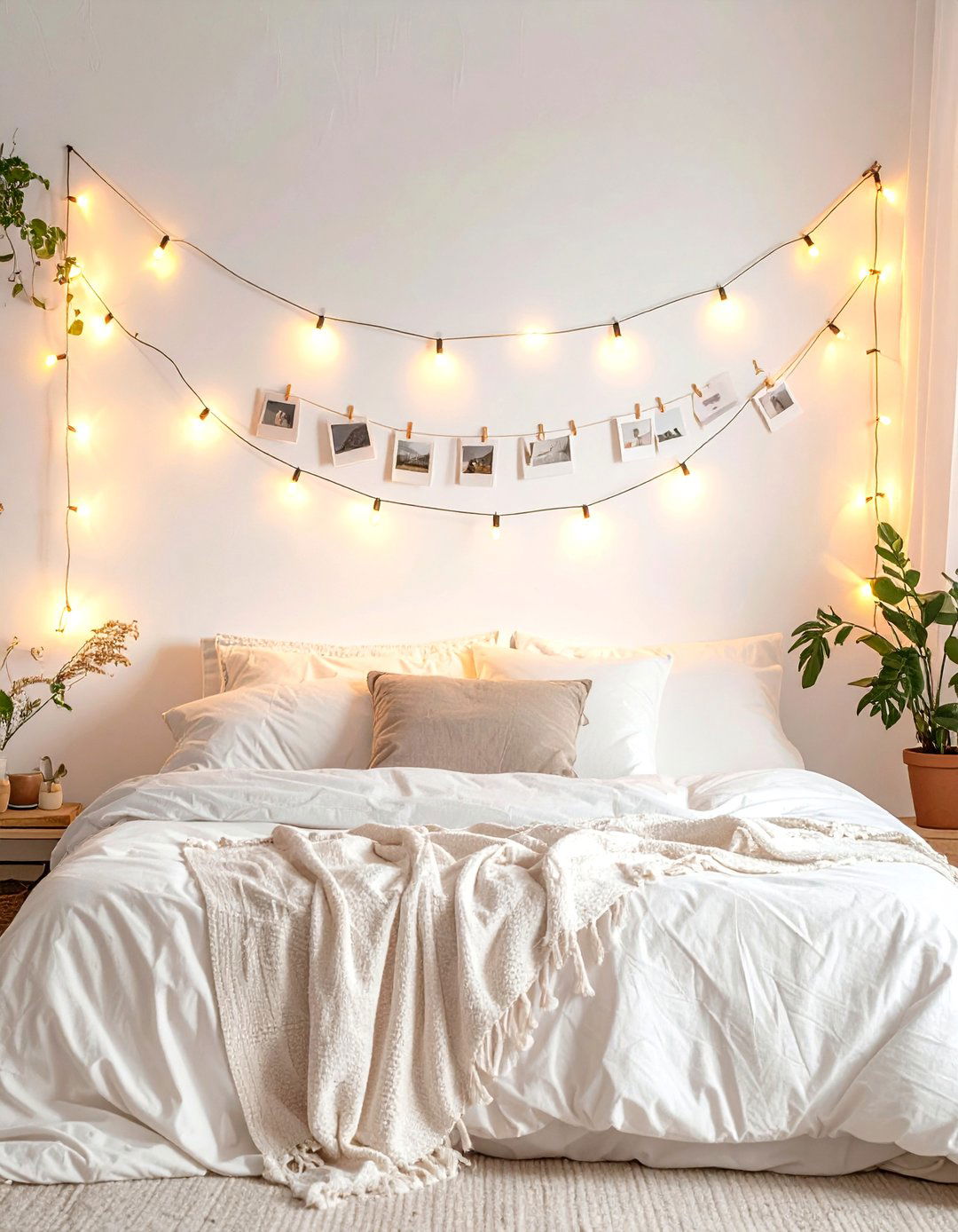 Bohemian Photo String Lights - 30 photo wall ideas