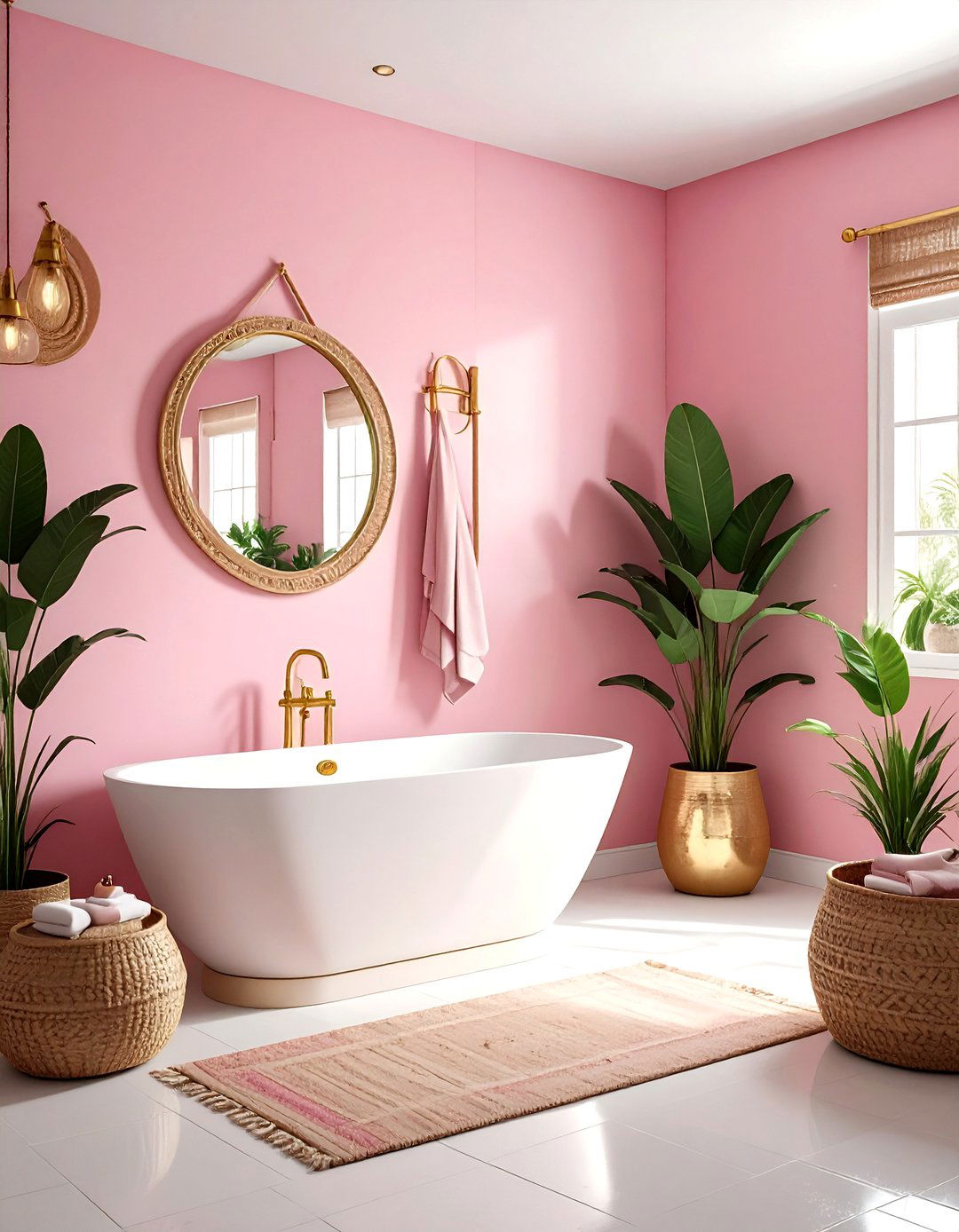 Bohemian Pink Bathroom Gold Decor - 30 pink and gold bathroom ideas
