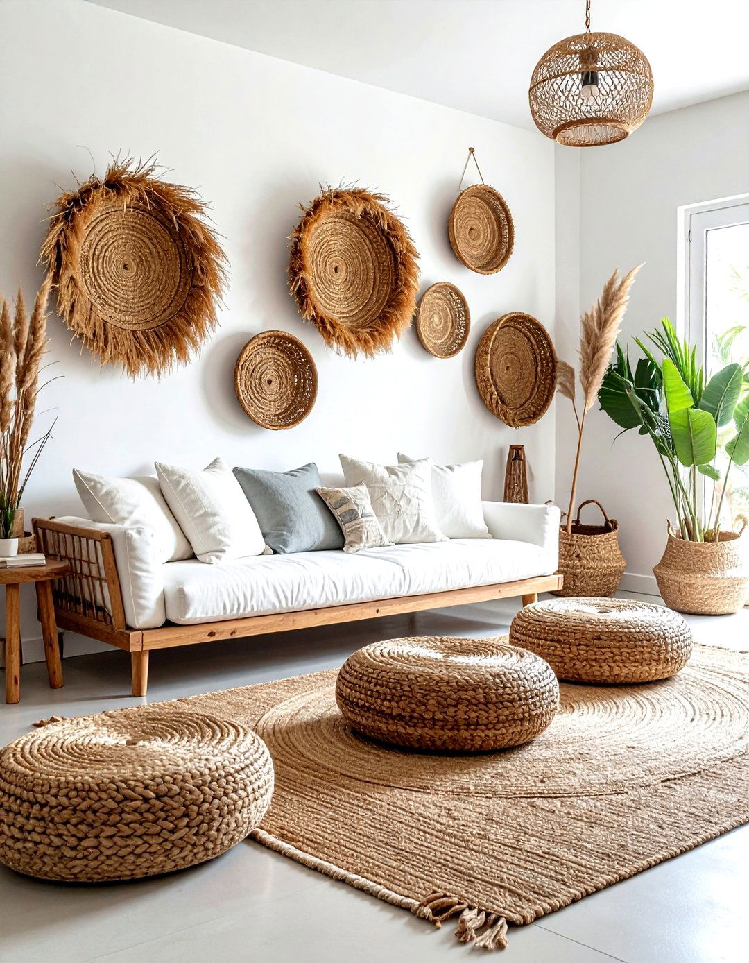 Bohemian Seagrass Wall Decor - 30 basket wall decor ideas