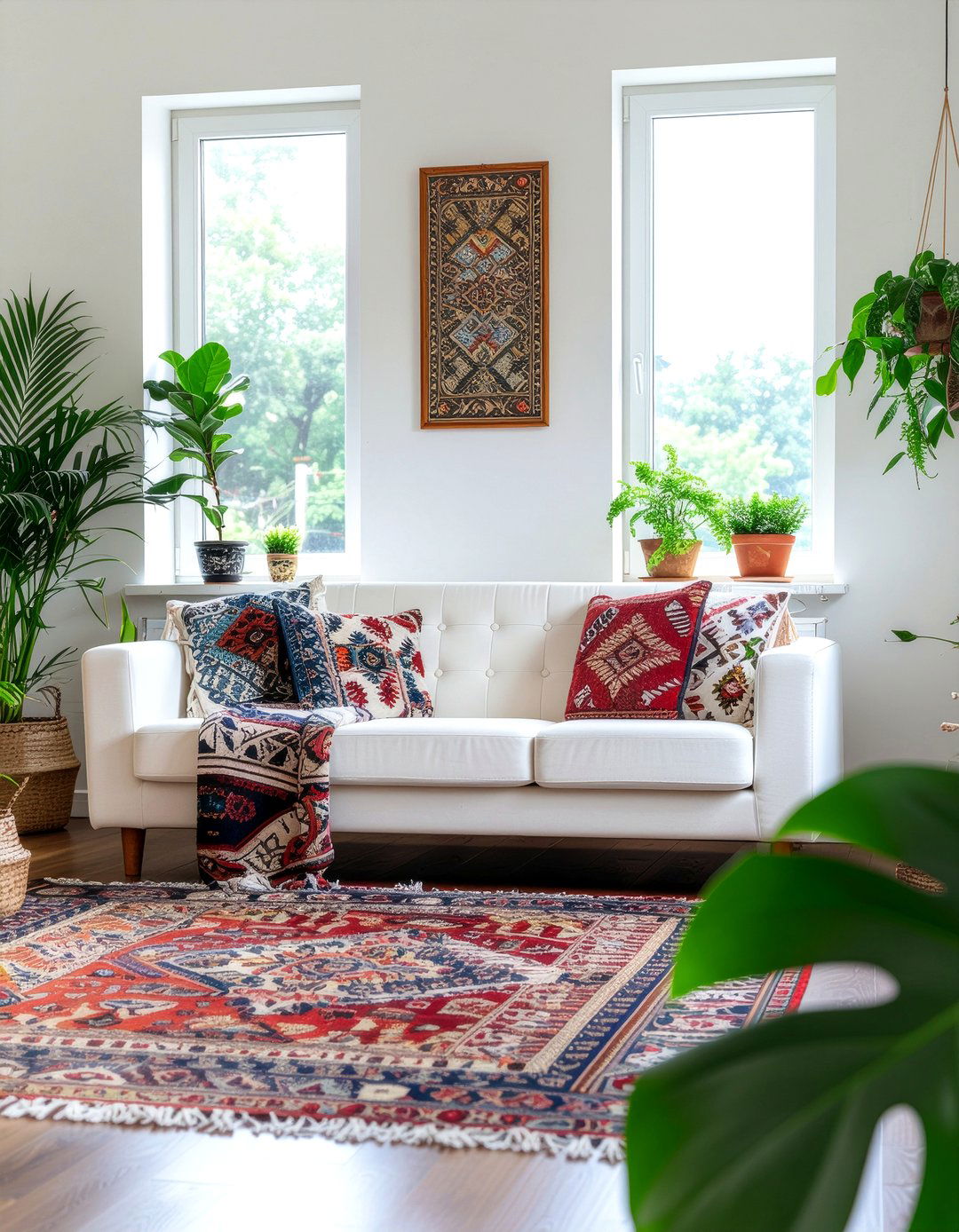 Bohemian Tuxedo Sofa - 30 living room tuxedo sofa ideas