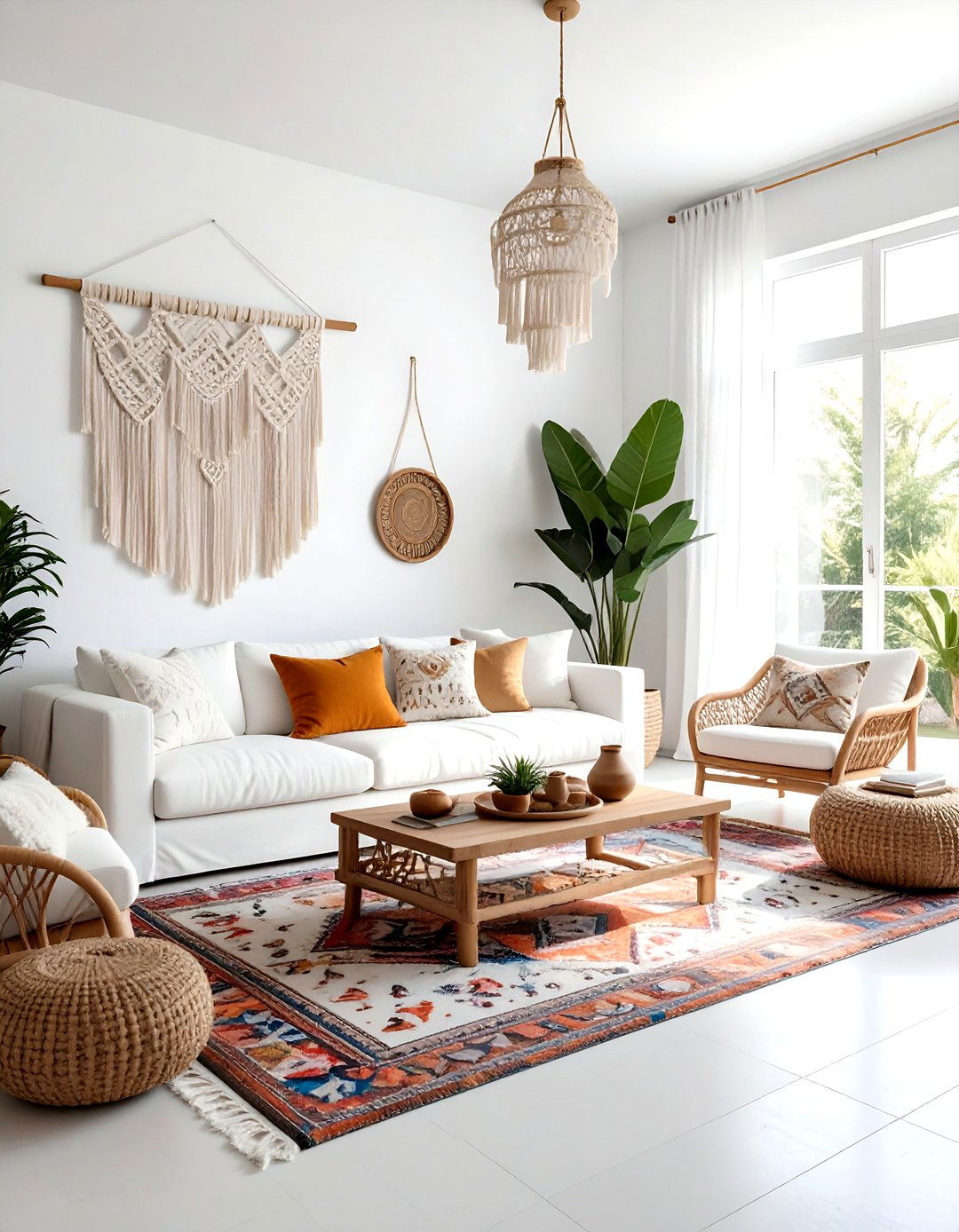 Bohemian White Living Room - 30 modern white living room ideas