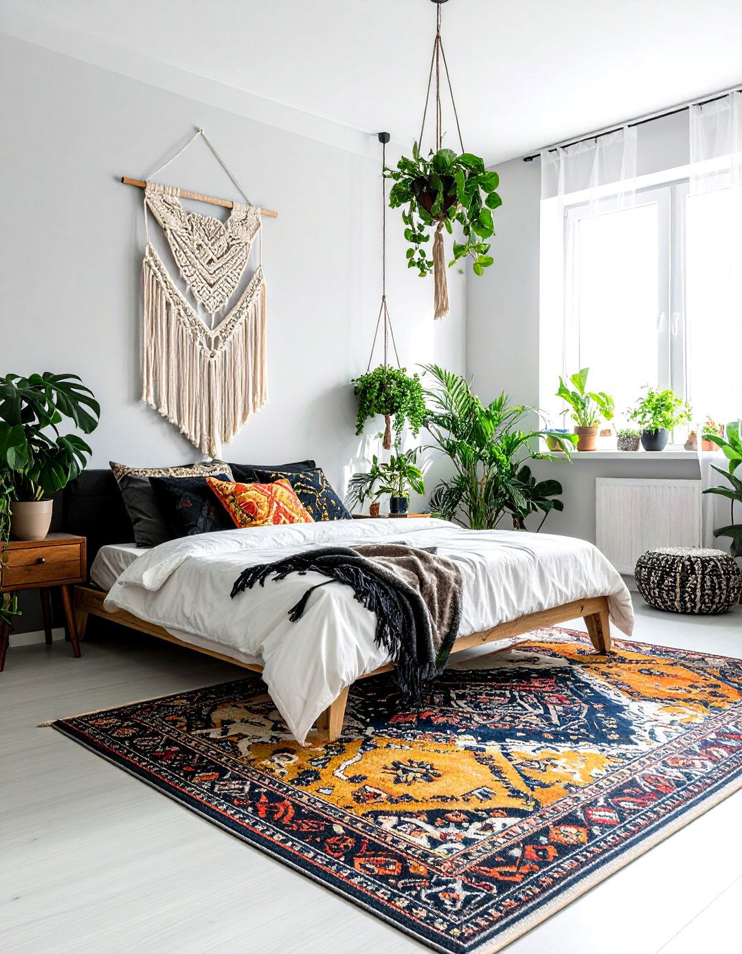 Bohemian black bedroom - 30 black bedroom ideas