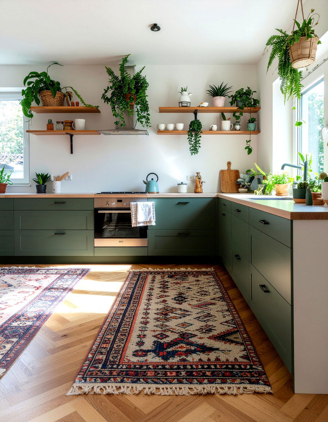 Bohemian chevron floor kitchen - 30 chevron floor kitchen ideas