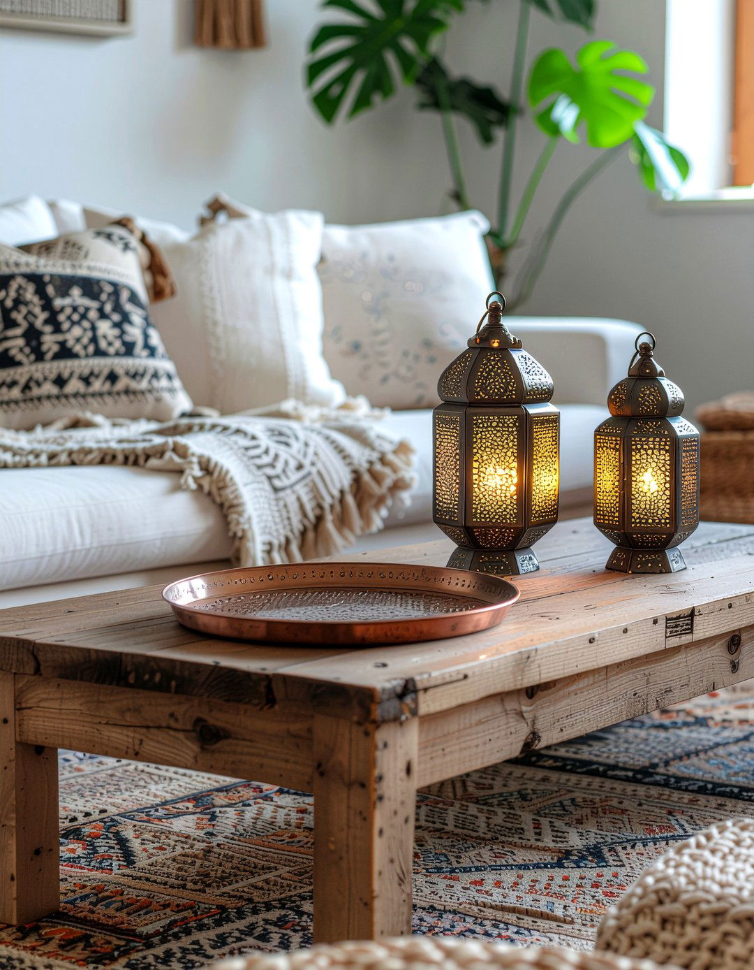 Bohemian copper decor - 30 copper accent living room ideas