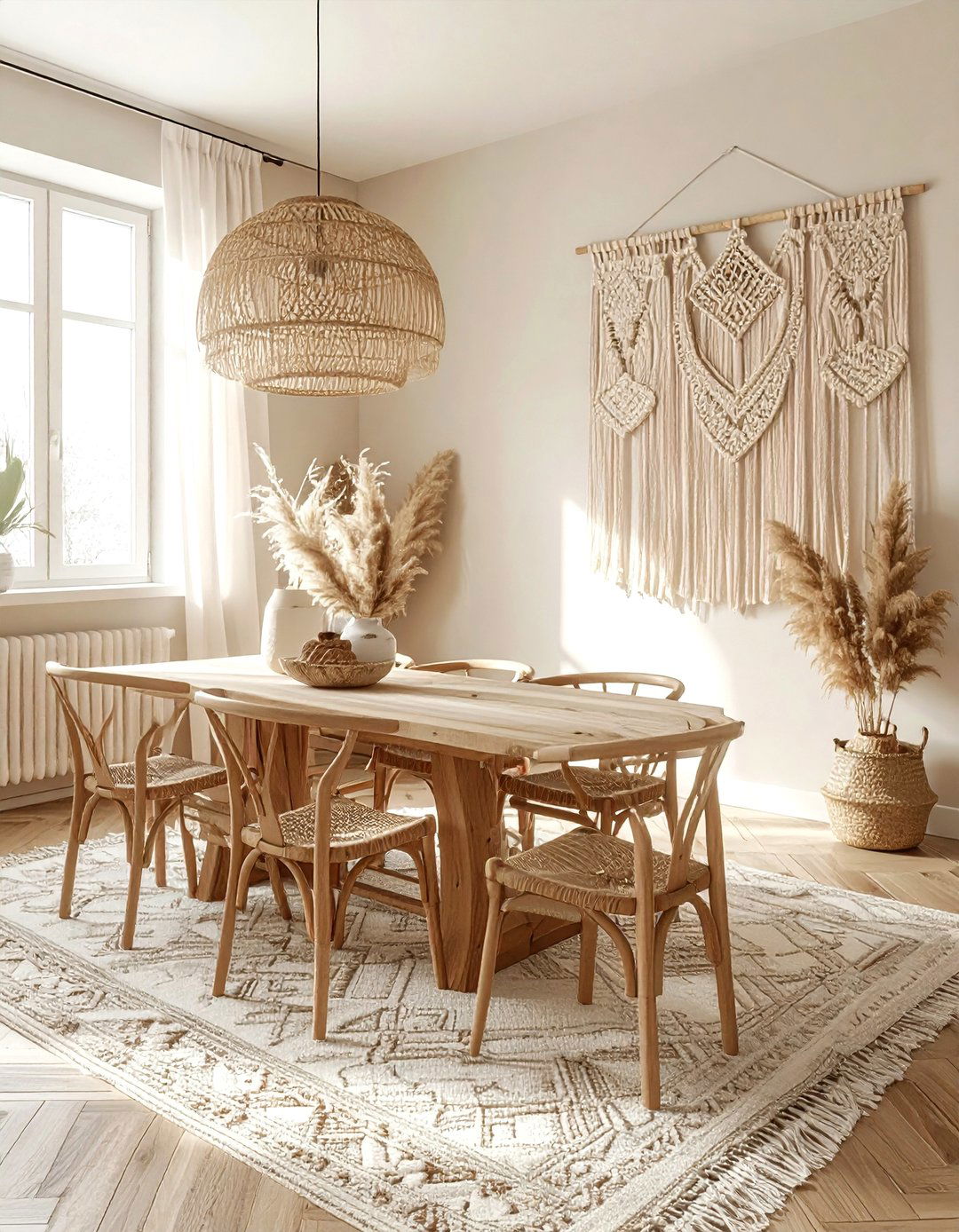 Bohemian cream dining room - 30 cream dining room ideas