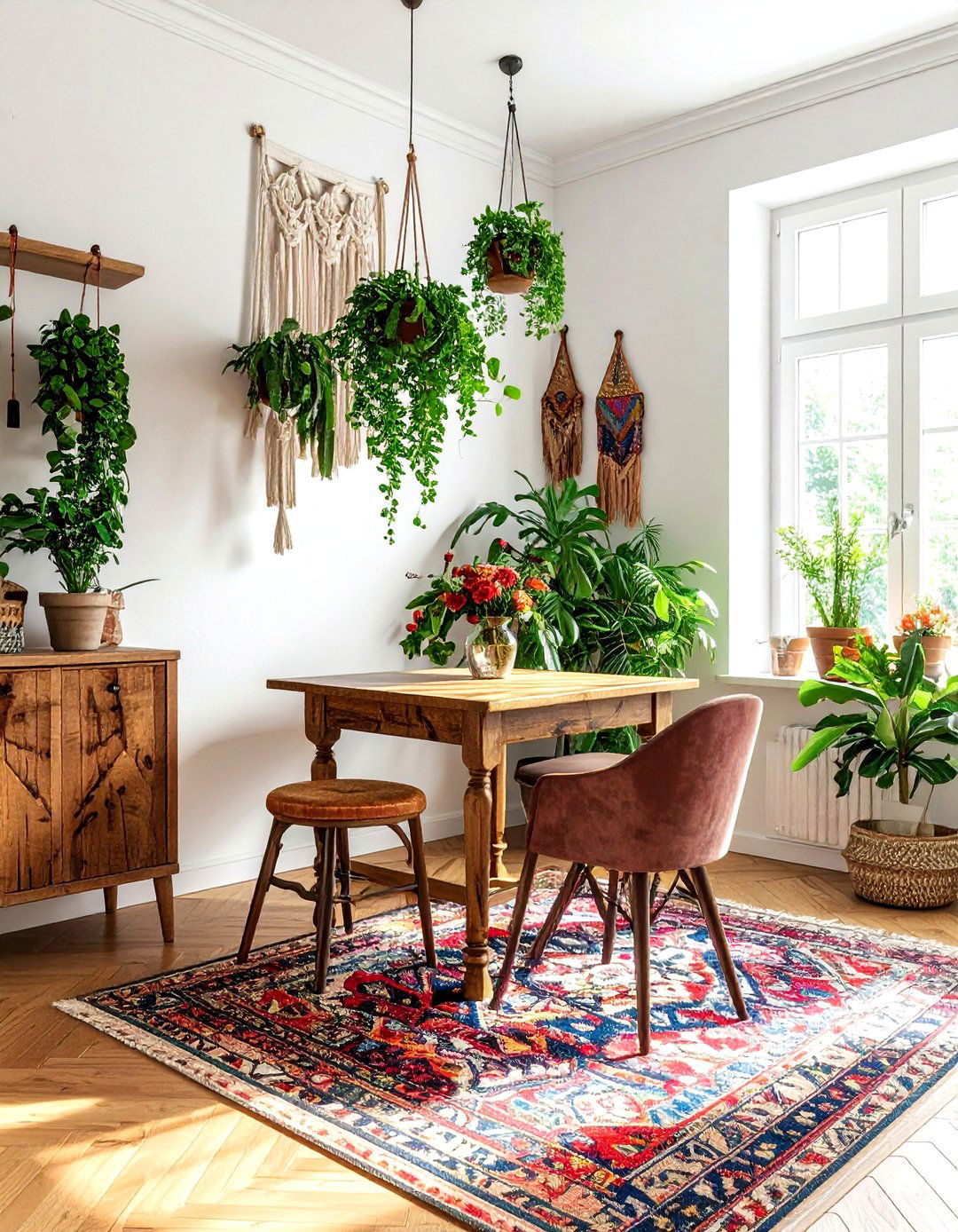 Bohemian dining nook - 30 dining room for small spaces