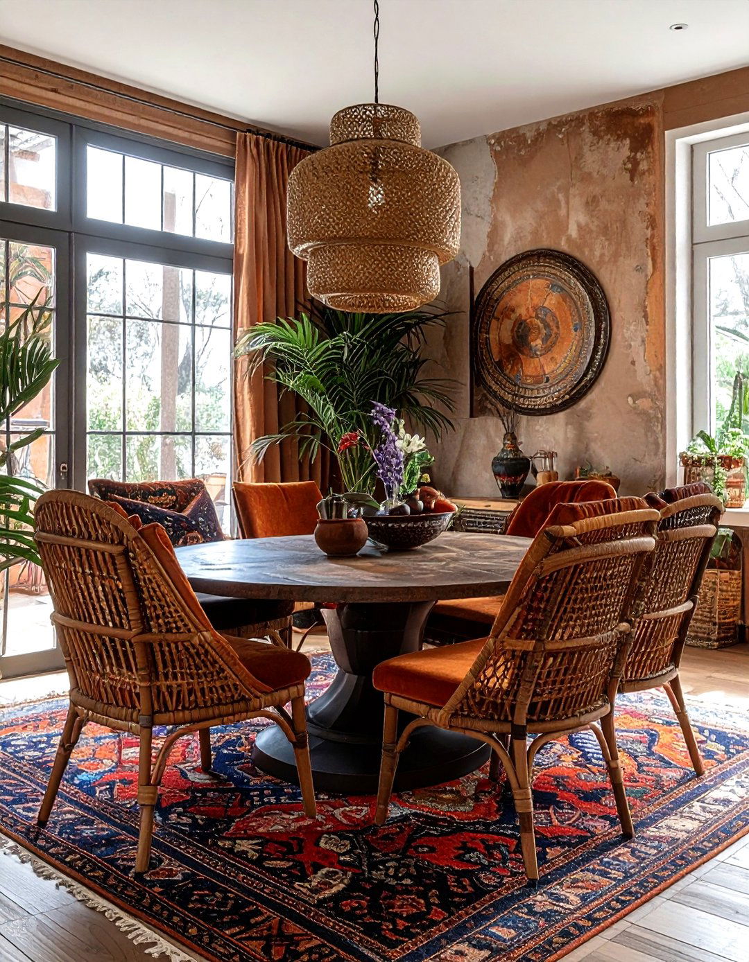 Bohemian eclectic seating - 30 mismatched dining chair ideas