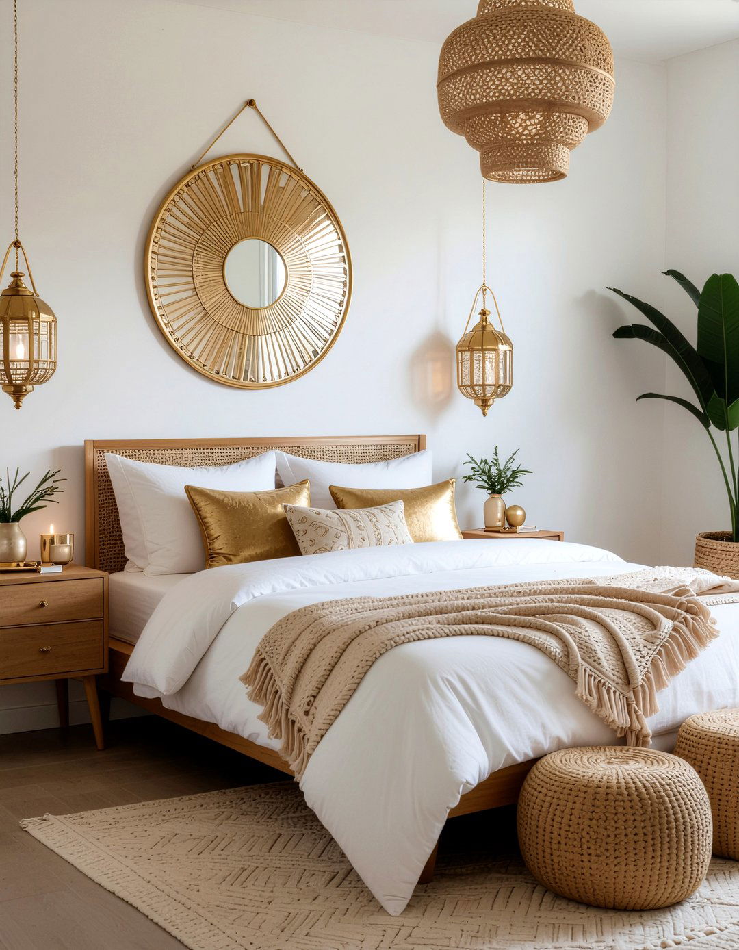Bohemian gold bedroom - 30 gold accent bedroom ideas