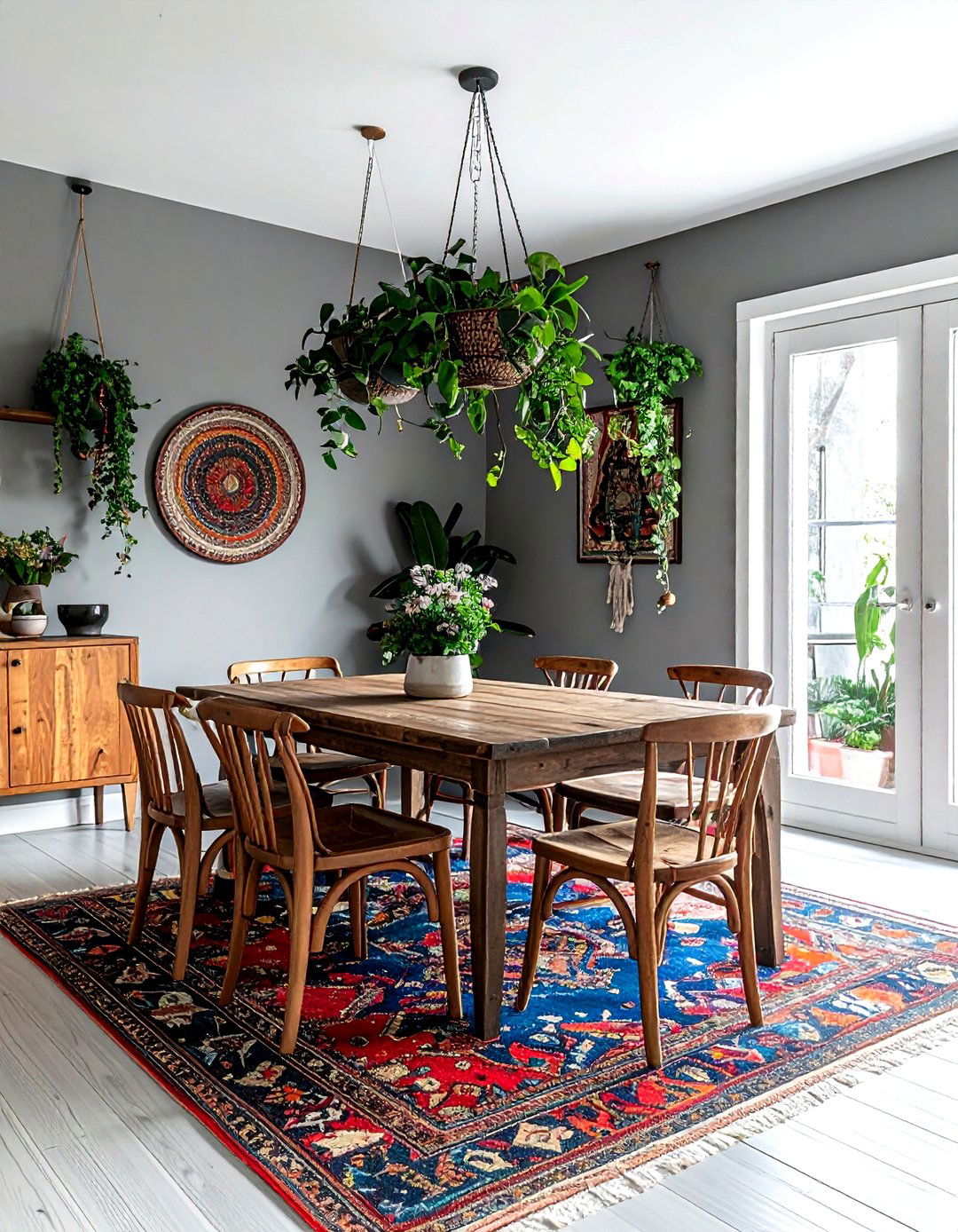 Bohemian gray dining room - 30 gray dining room design ideas