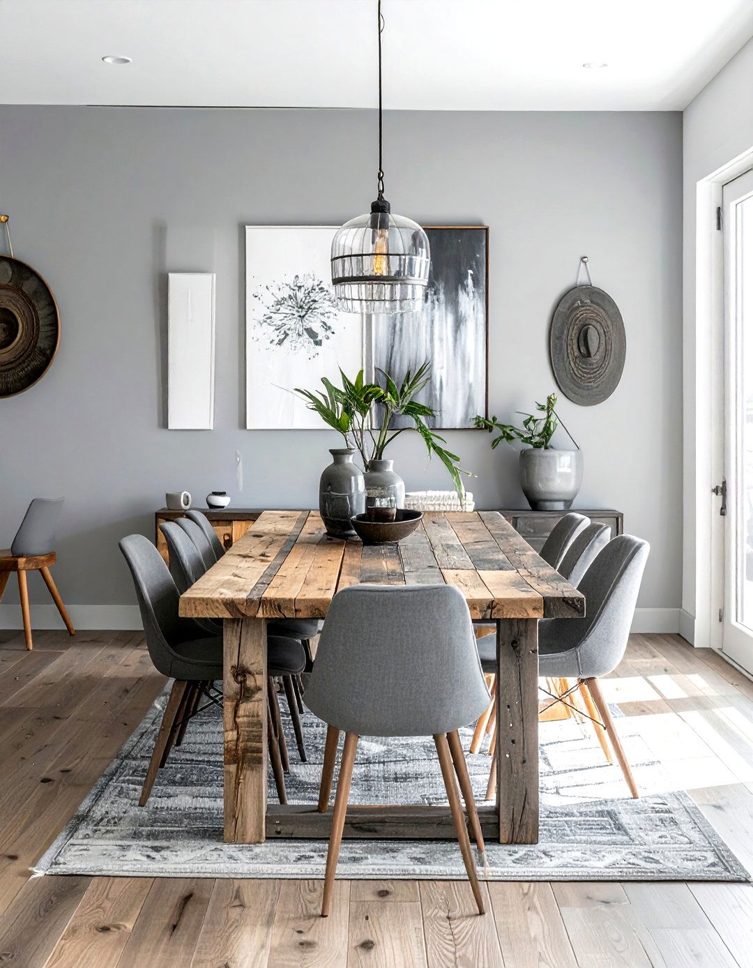 Bohemian grey dining room - 30 grey dining room furniture ideas