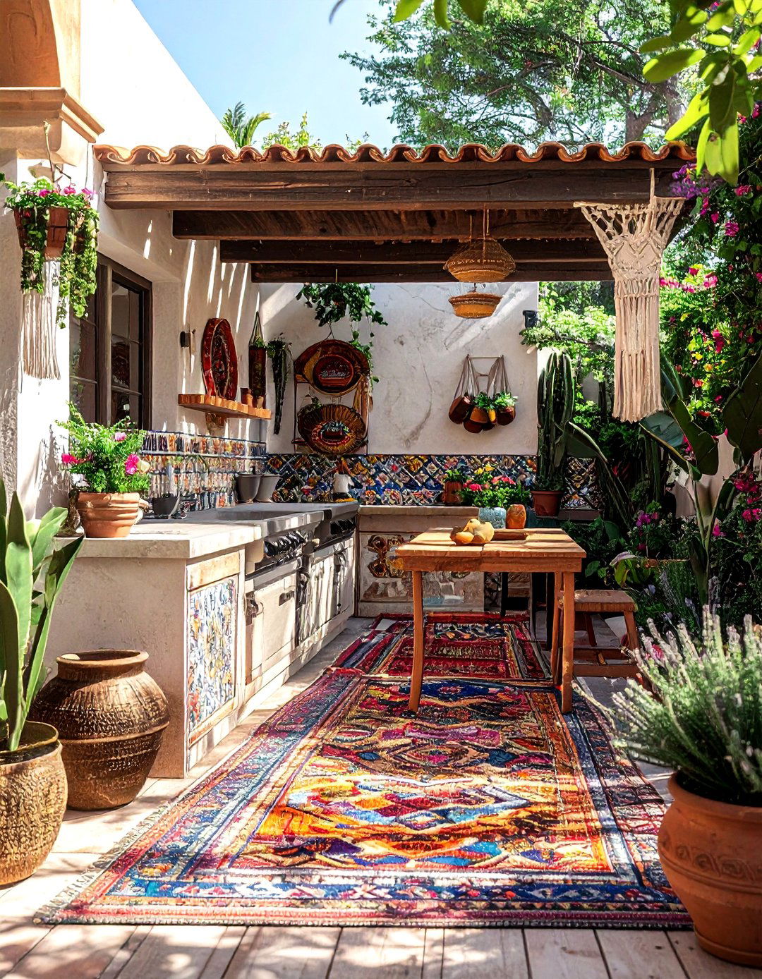 Bohemian outdoor kitchen - 30 summer kitchen ideas
