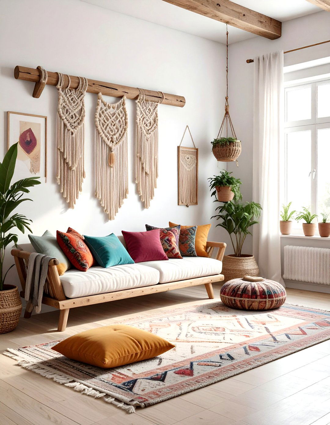 Bohemian picture rail - 30 living room picture rail ideas