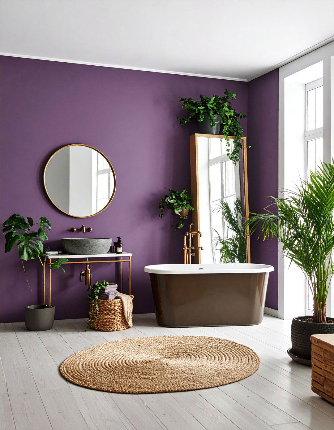 Bohemian plum bathroom - 30 plum bathroom ideas