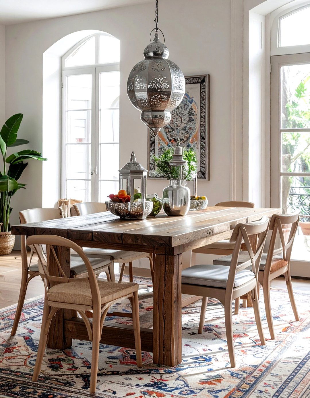 Bohemian silver dining room - 30 silver accent dining room ideas