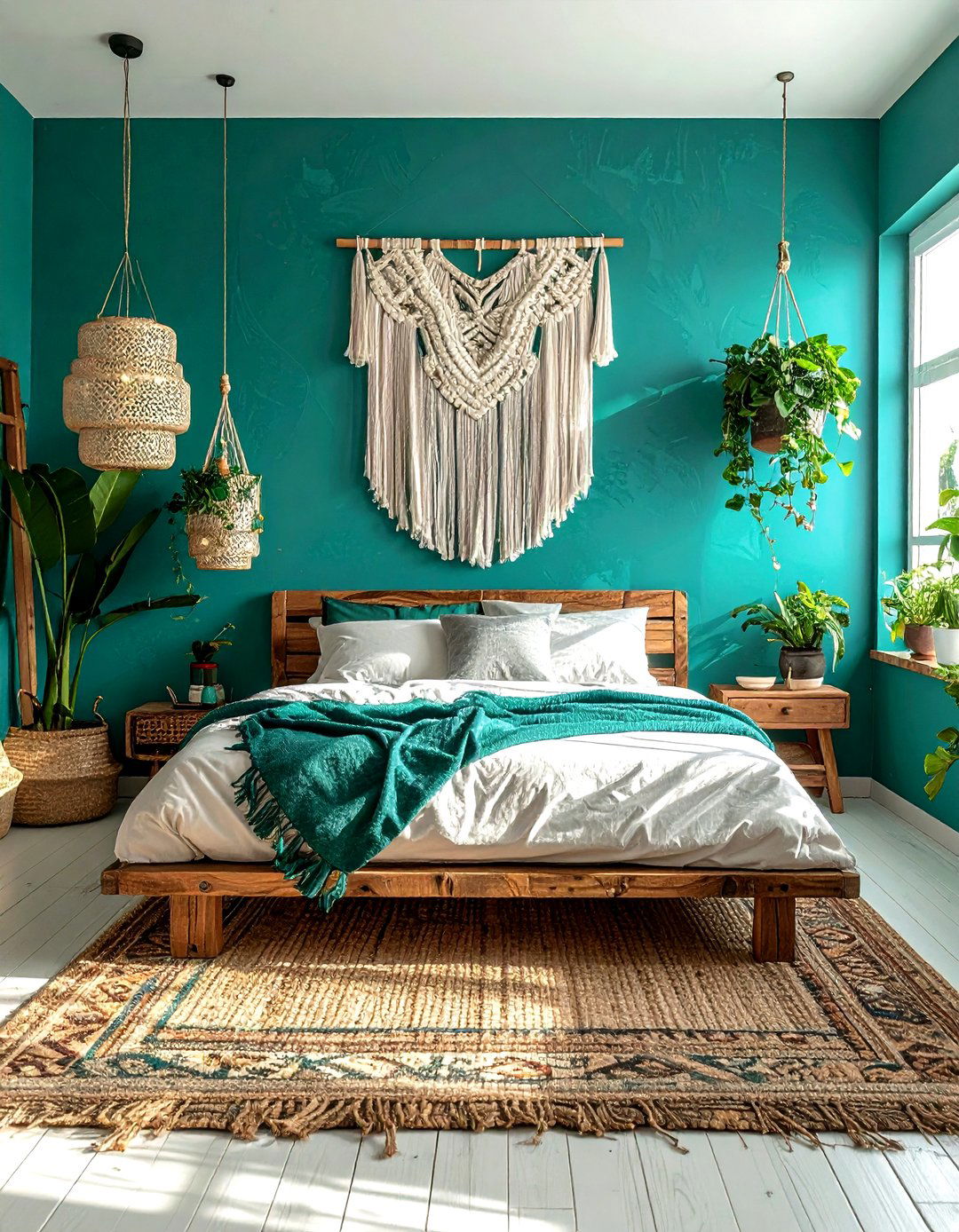 Bohemian teal bedroom - 30 minimalist teal bedroom ideas