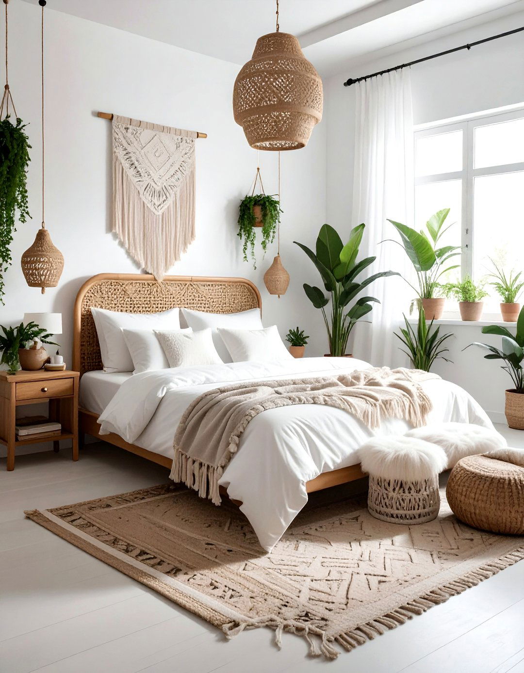 Bohemian white bedroom - 30 bright bedroom ideas