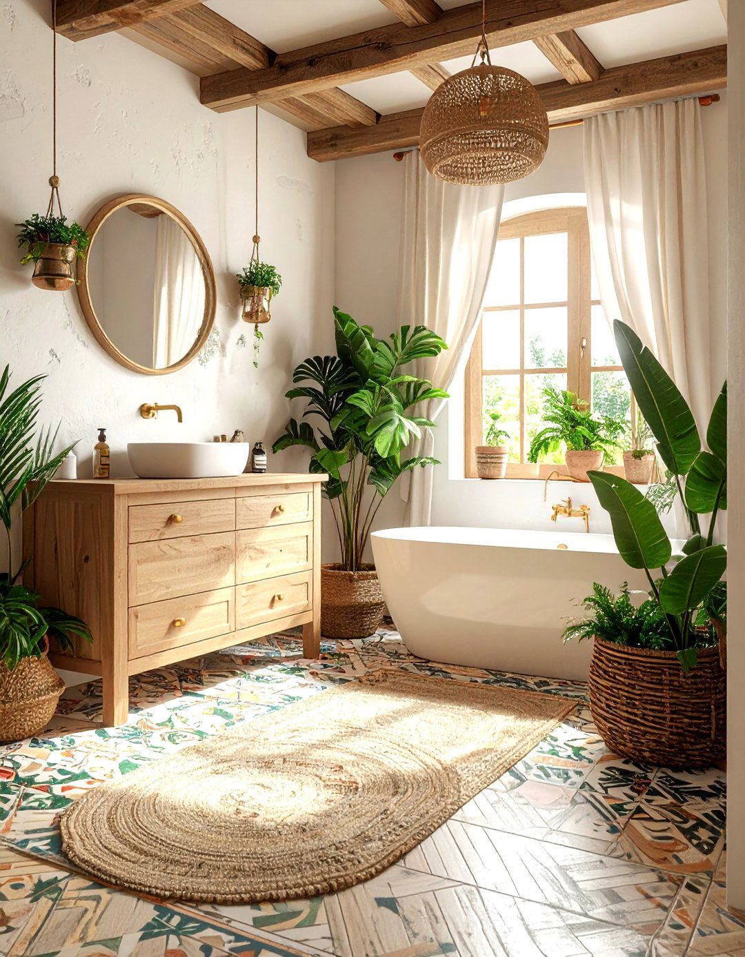 Boho Bathroom - 30 shared bathroom ideas
