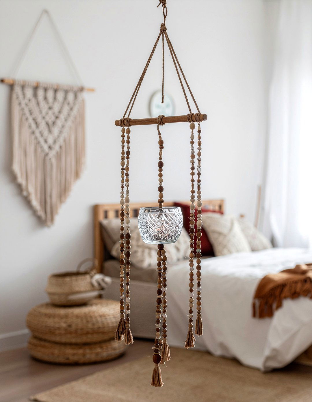 Boho Beaded Hanger - 30 bedroom candle holders