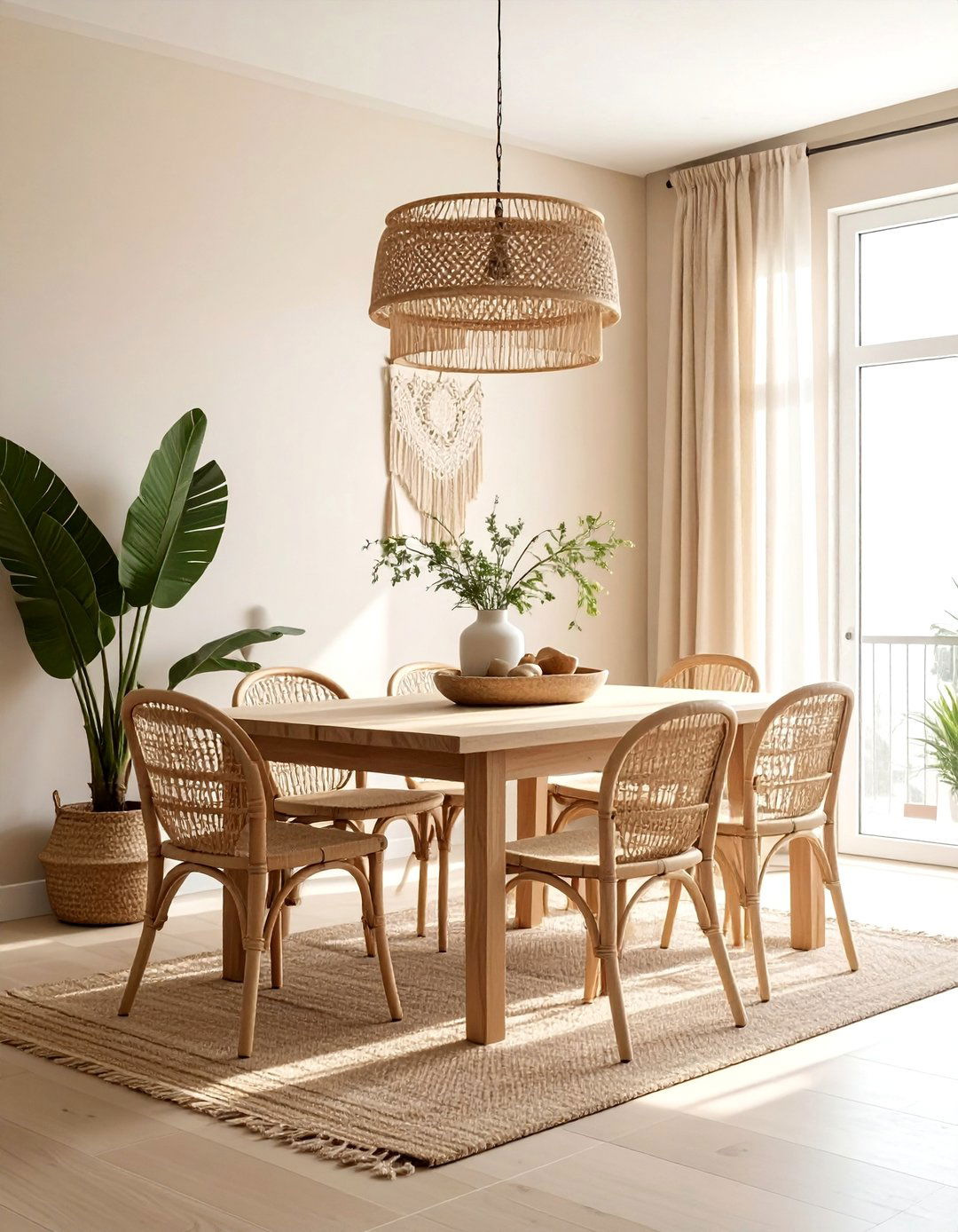 Boho Beige Dining Room - 30 beige dining room furniture ideas