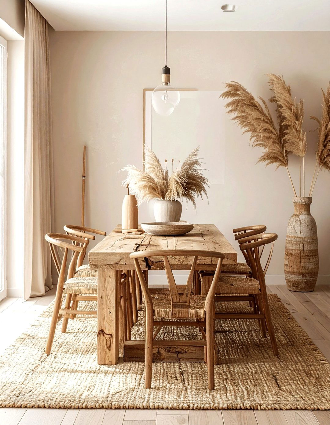 Boho Beige Dining Room - 30 beige dining room ideas