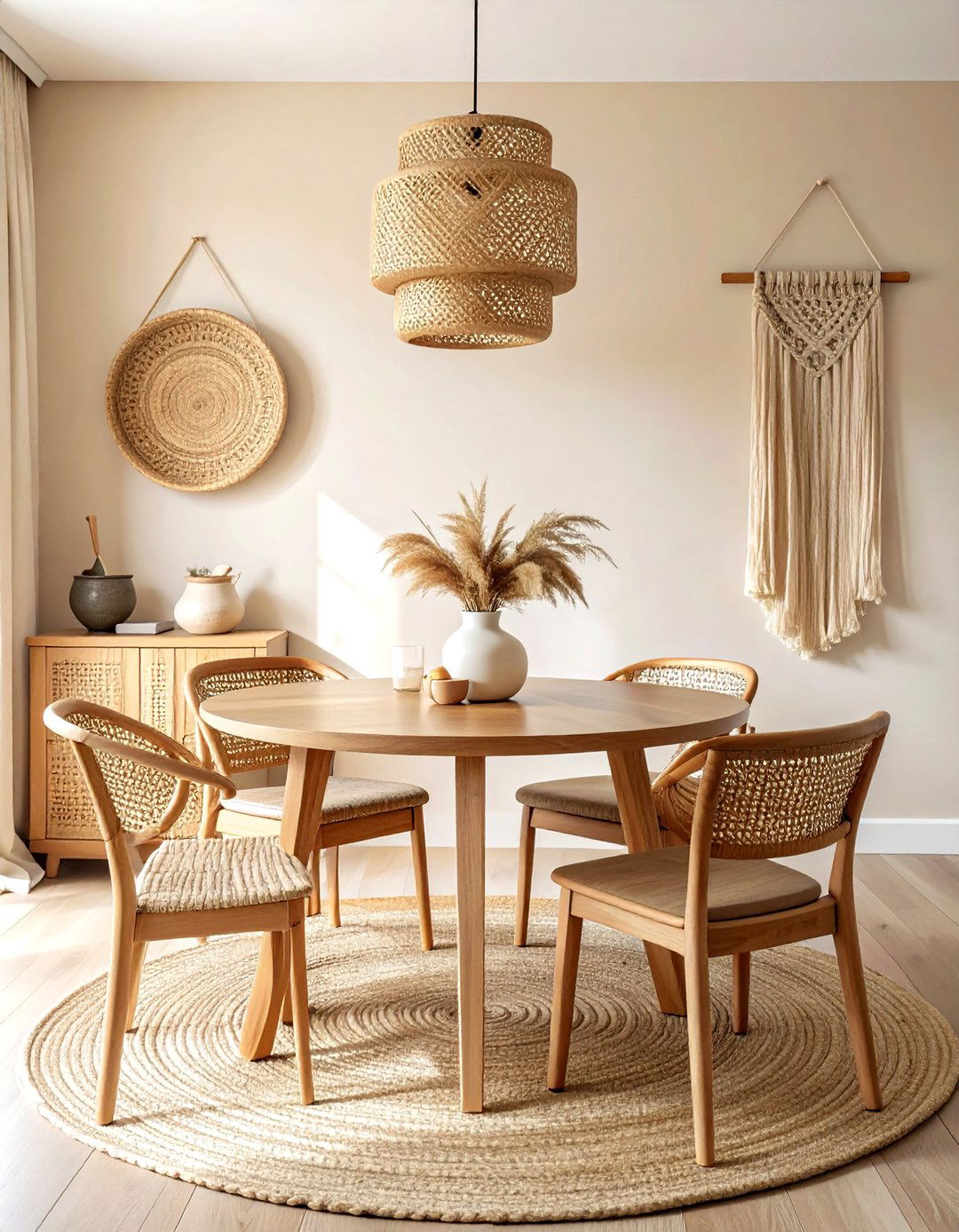 Boho Beige Dining Room - 30 beige dining room decor ideas