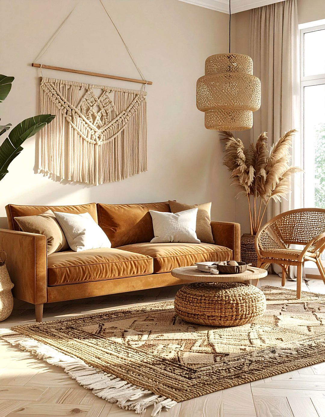 Boho Beige Living Room - 30 beige living room design ideas
