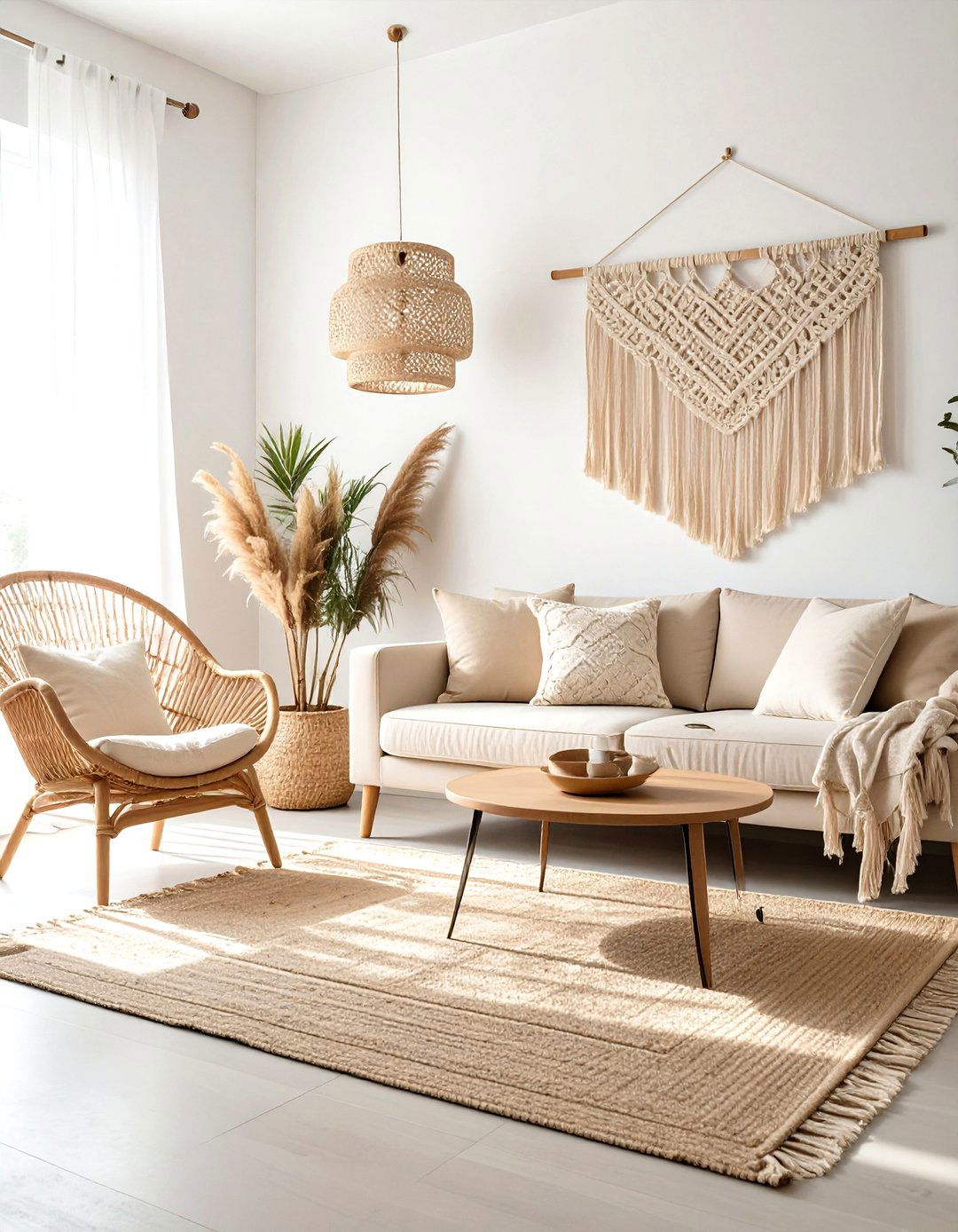 Boho Beige Living Room - 30 minimalist beige living room ideas