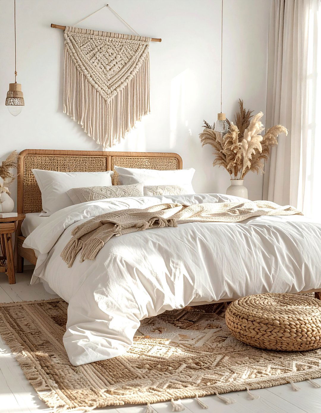Boho Beige White Bedroom - 30 beige and white bedroom ideas