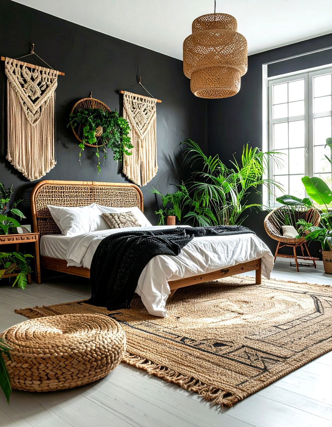 Boho Black Bedroom - 30 black bedroom design ideas