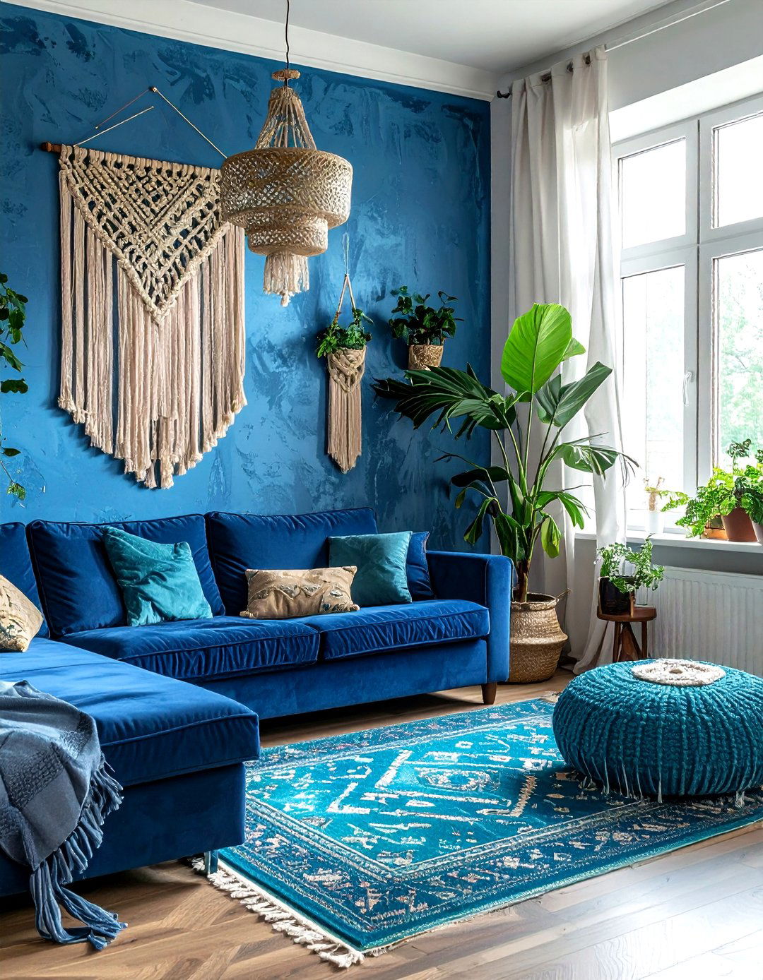 Boho Blue Living Room - 30 blue living room decor ideas