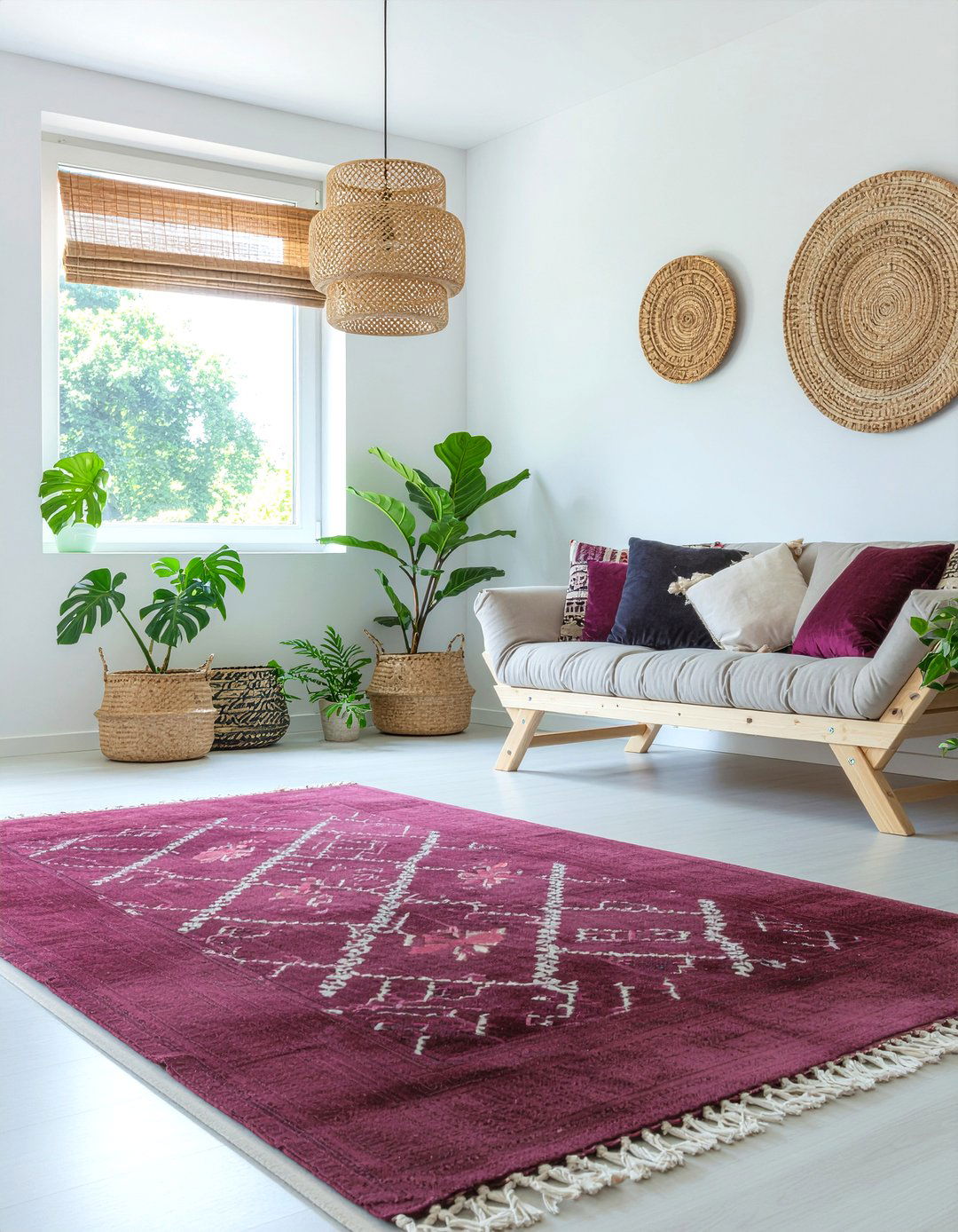 Boho Burgundy Living Room - 30 burgundy living room ideas