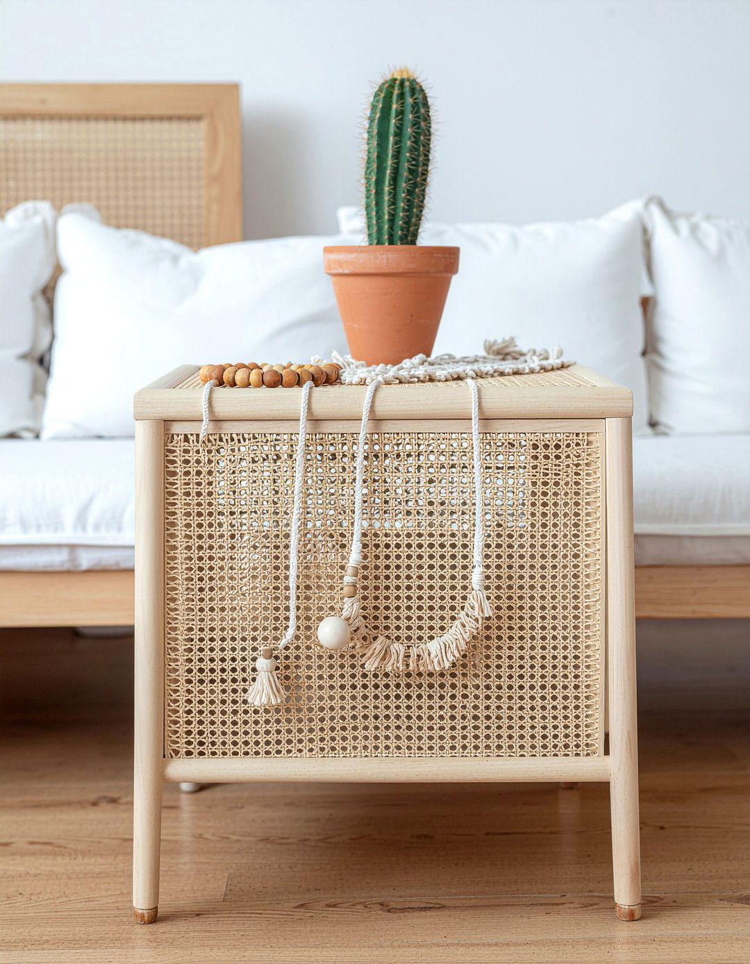 Boho Cane Sideboard - 30 living room sideboard ideas