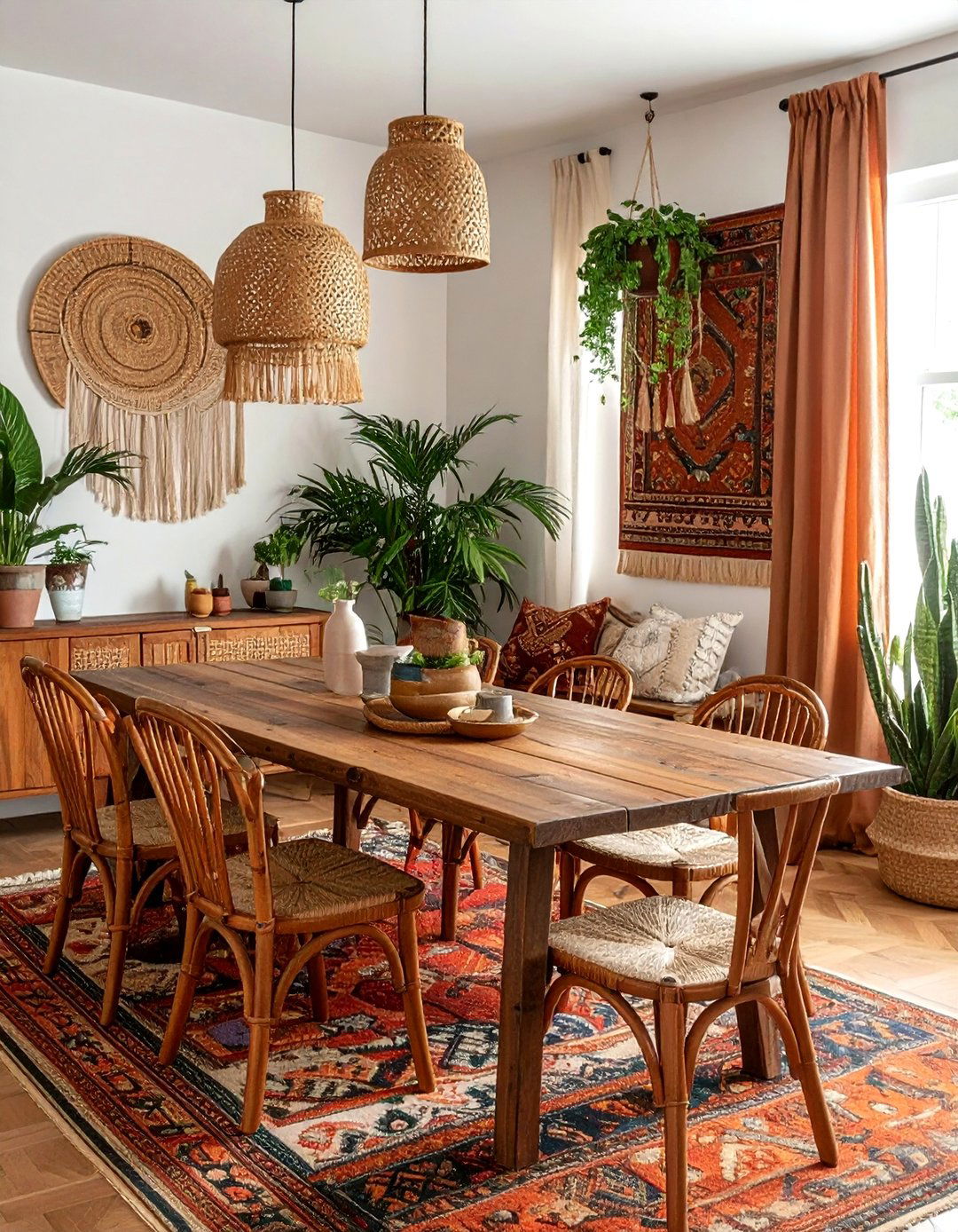 Boho Chic Dining Room - 30 show home dining room ideas