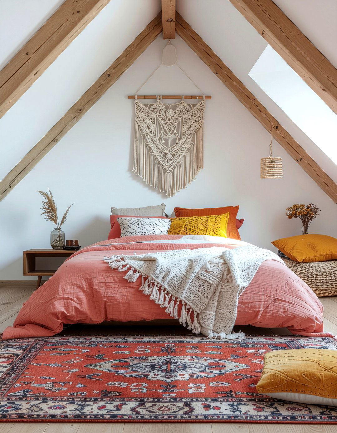 Boho Coral Bedroom - 30 coral bedroom ideas
