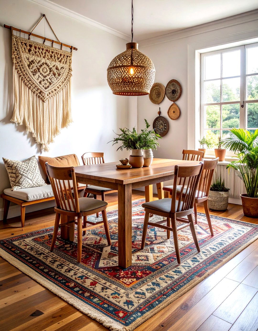 Boho Dining Nook - 30 starter home decor ideas