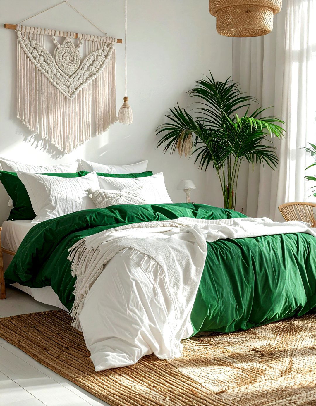 Boho Emerald And White Bedroom - 30 emerald and white bedroom ideas