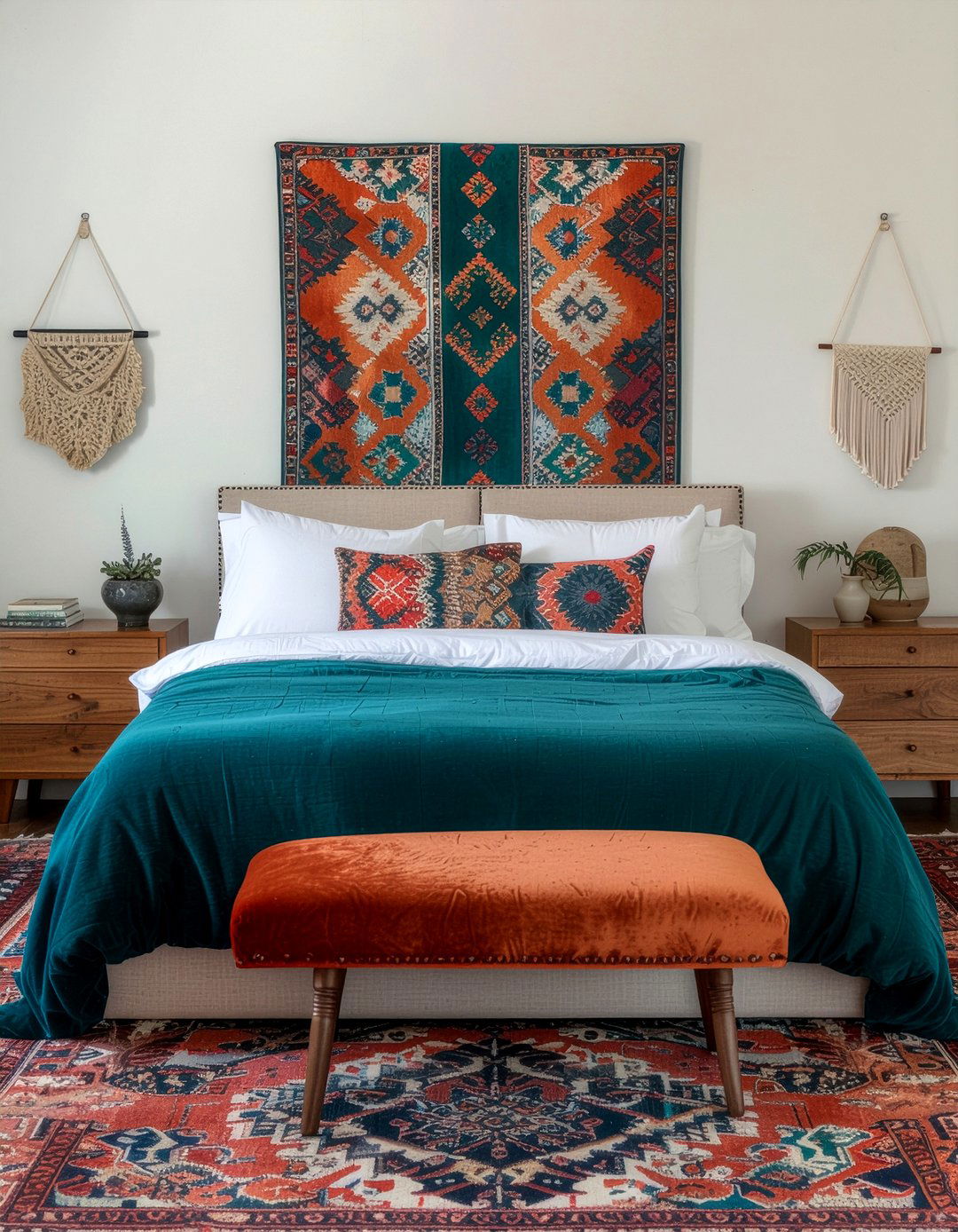 Boho Fabric Headboard - 30 bedroom upholstered headboards