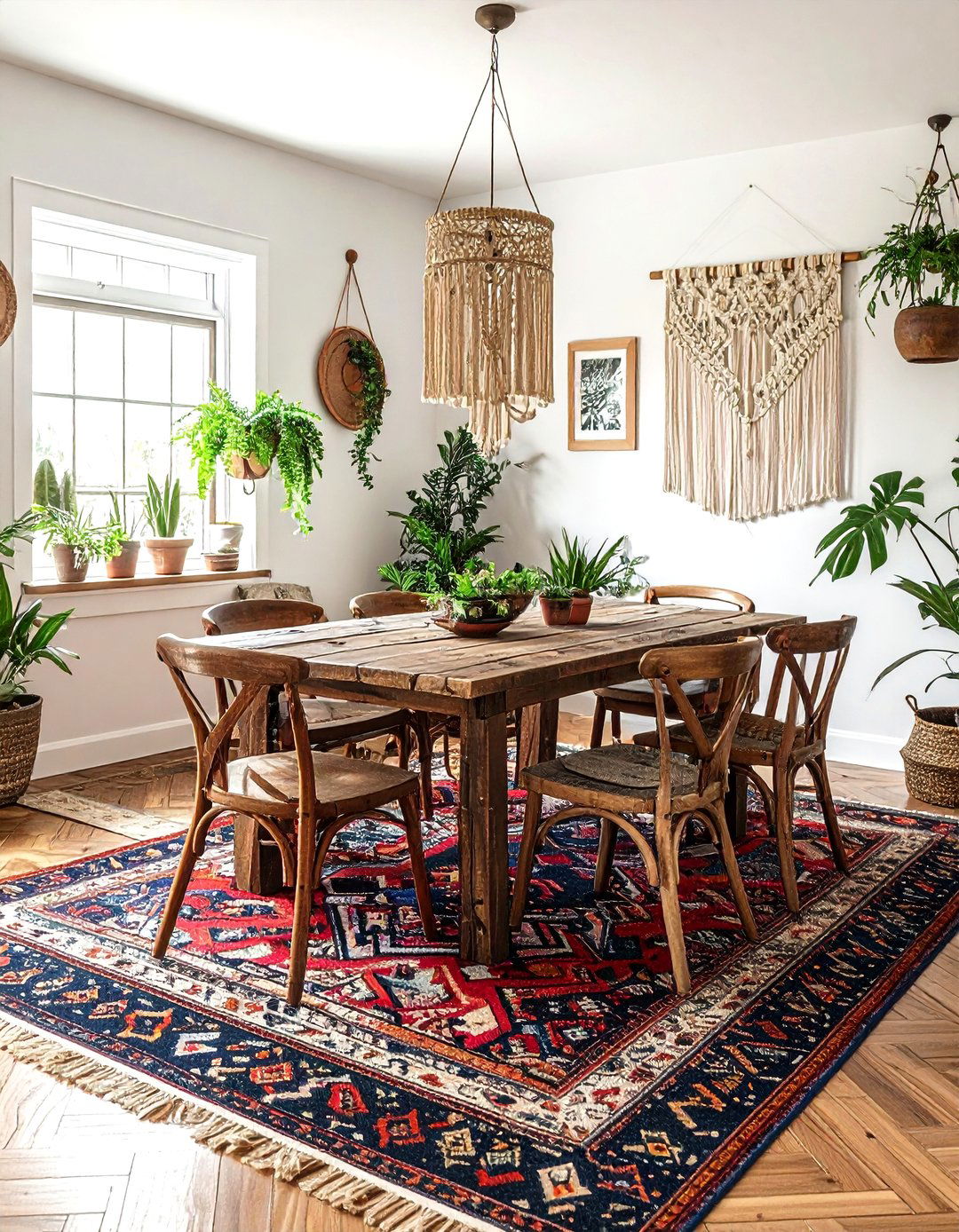 Boho Farmhouse Dining Room - 30 modern farmhouse dining room ideas