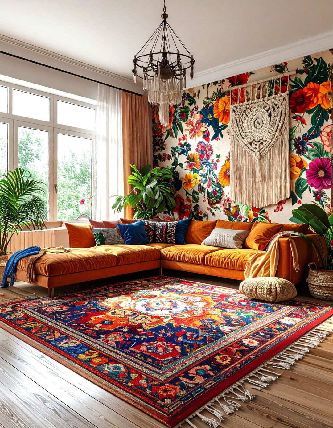 Boho Floral Wallpaper - 30 living room floral wallpapers