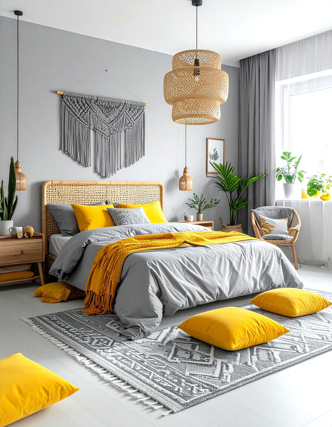 Boho Gray Yellow Bedroom Style - 30 gray yellow bedroom ideas