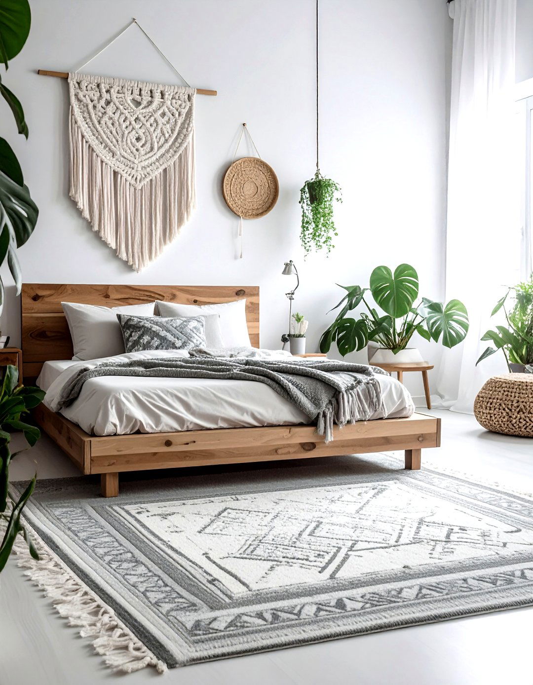 Boho Grey White Bedroom - 30 grey and white bedroom ideas