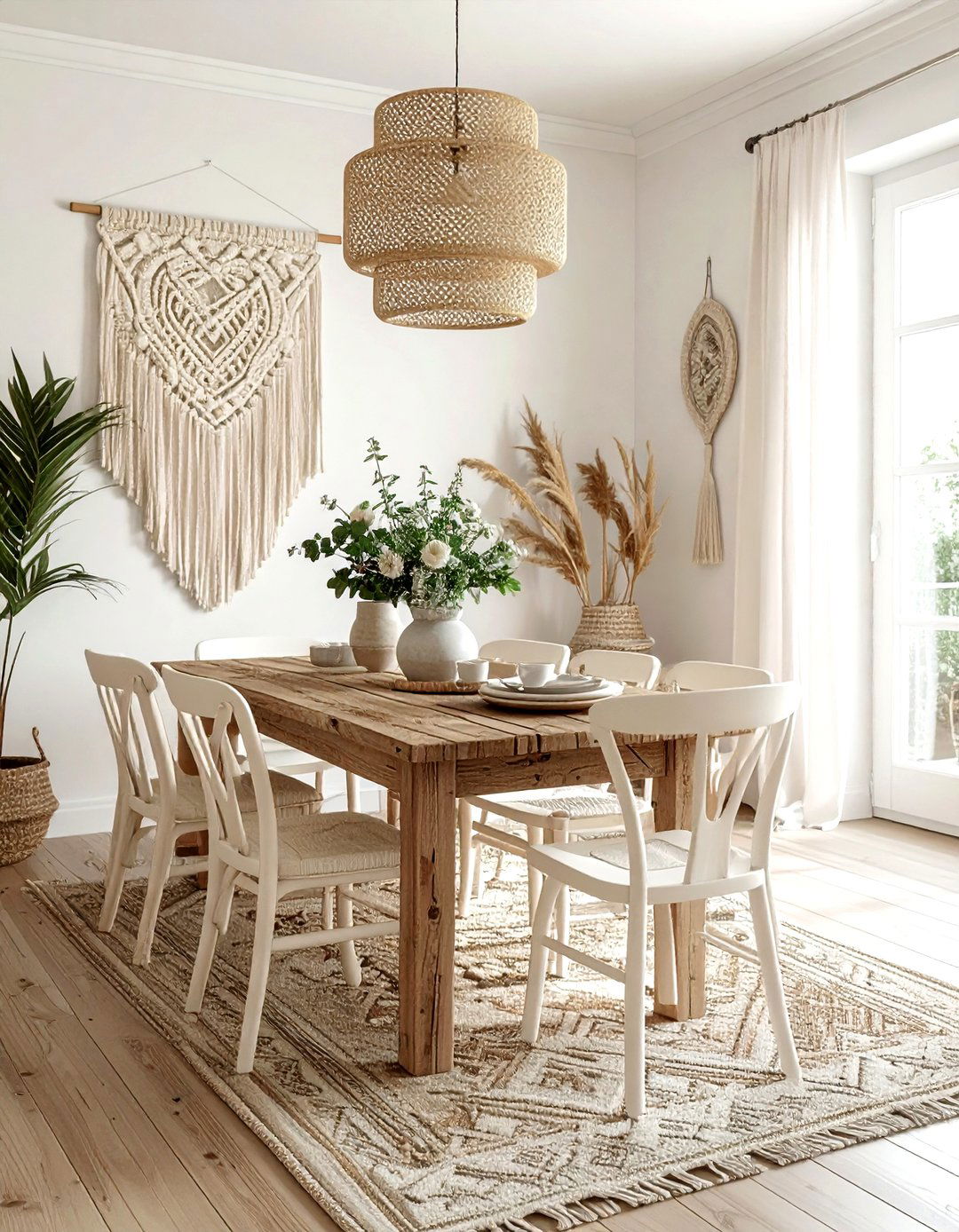 Boho Ivory Dining Room - 30 ivory dining room ideas