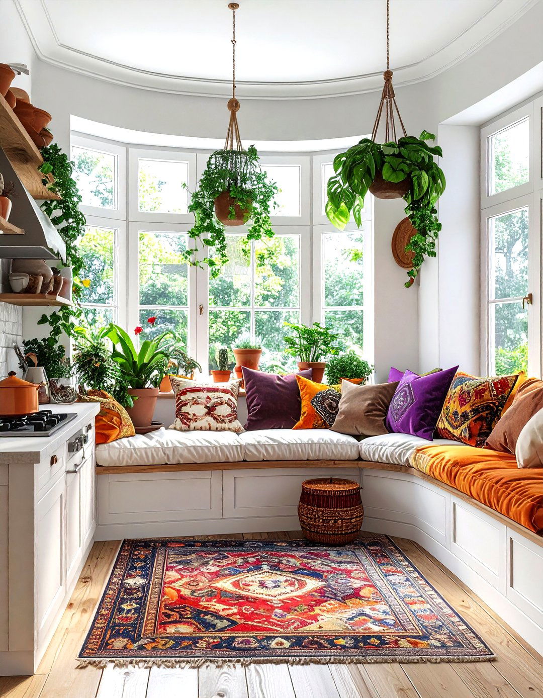 Boho Kitchen Bay Window - 30 kitchen bay window ideas