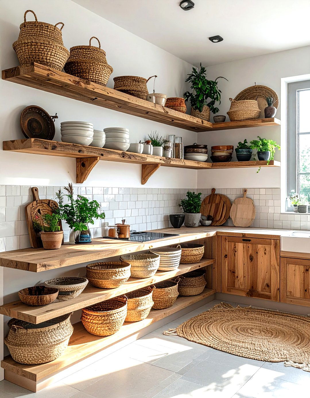 Boho Kitchen Floating Shelves - 30 floating shelf kitchen ideas