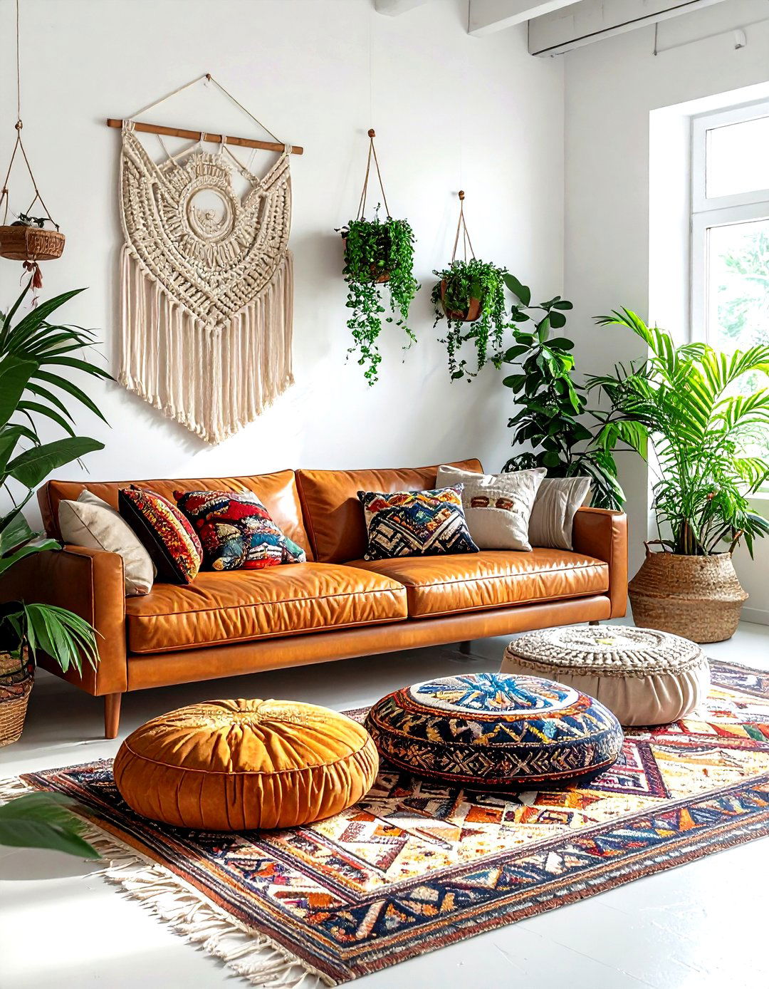 Boho Living Room - 30 living room white walls